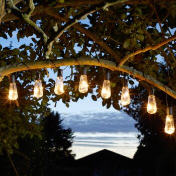 LED solárna svetelná reťaz Eureka Vintage, 10-pl., IP44