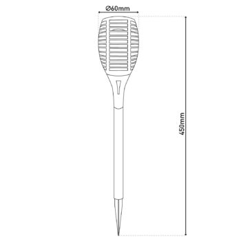 LED solárna zemná lampa FANILO, čierna, 45 cm, sada 5 ks IP44