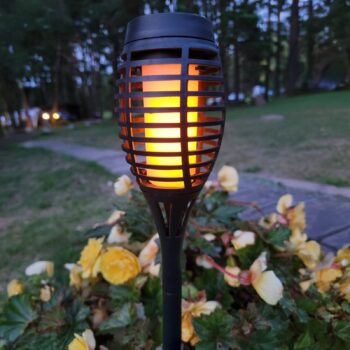 LED solárna zemná lampa FANILO, čierna, 45 cm, sada 5 ks IP44