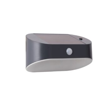 LED solárne nástenné svietidlo 67421BK-PIR, detektor pohybu