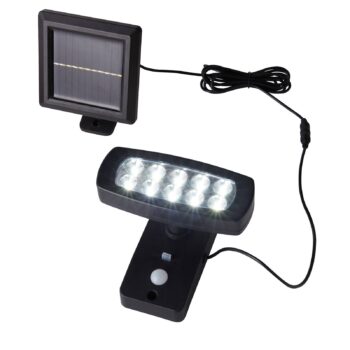 LED solárne nástenné svietidlo 67423BK-PIR, detektor pohybu