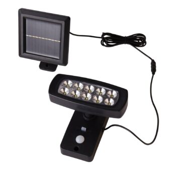 LED solárne nástenné svietidlo 67423BK-PIR, detektor pohybu