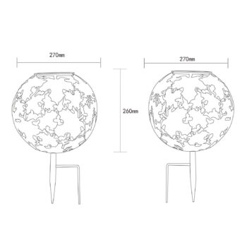 LED solárne svetlo 36749S guľa Ø 27 cm, strieborná, zemný hrot