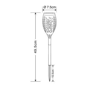 LED solárne svetlo na zemné hroty 33536-3, baterka, čierna, sada 3 ks