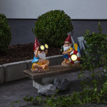 LED solárne svietidlo Gnomy so záchranným kolesom