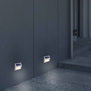 LED solárne vonkajšie nástenné svietidlo 5282104, nerezová oceľ, sada 4 ks, IP44