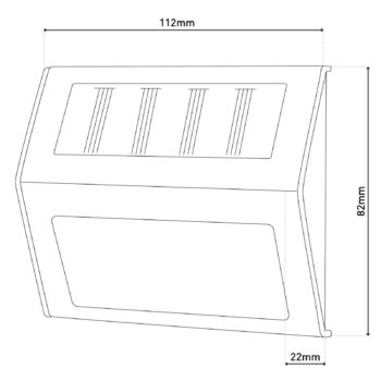 LED solárne vonkajšie nástenné svietidlo 5282104, nerezová oceľ, sada 4 ks, IP44