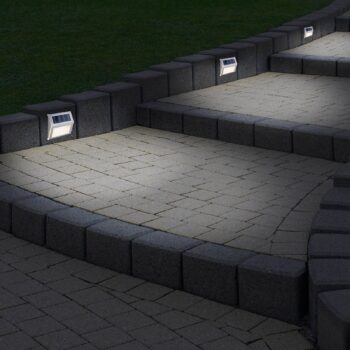 LED solárne vonkajšie nástenné svietidlo 5282104, nerezová oceľ, sada 4 ks, IP44