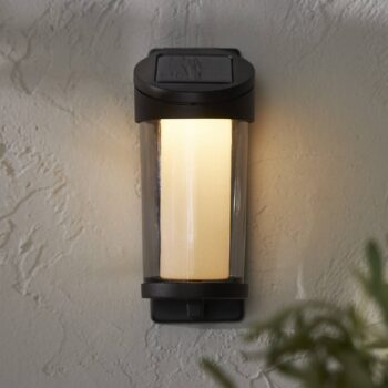 LED solárne vonkajšie nástenné svietidlo Alippa, čierna Výška 21 cm kov