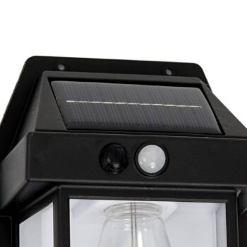 LED solárne vonkajšie nástenné svietidlo Filo, plast, čierne, IP44