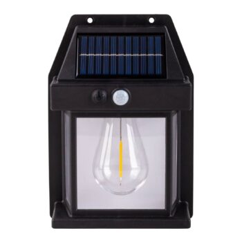 LED solárne vonkajšie nástenné svietidlo Mira, senzor, čierne, sada 2 ks IP44
