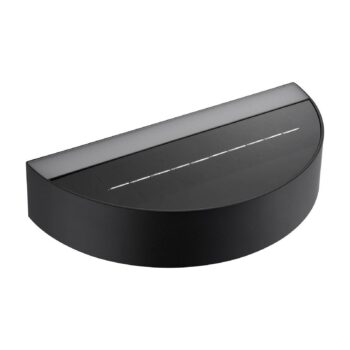 LED solárne vonkajšie nástenné svietidlo Monay Round, čierne, IP44