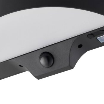 LED solárne vonkajšie nástenné svietidlo Monay Round, čierne, IP44