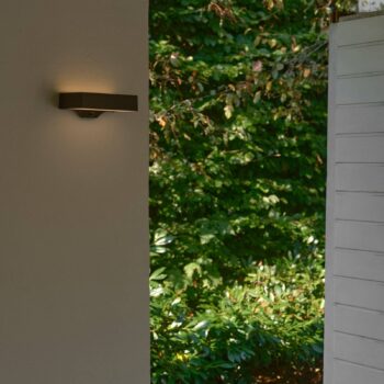 LED solárne vonkajšie nástenné svietidlo Monay Square, čierne, IP44