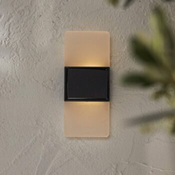 LED solárne vonkajšie nástenné svietidlo Wally, 14x6 cm biele matné CCT