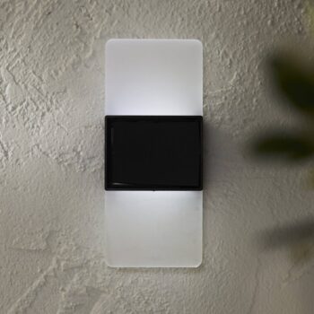 LED solárne vonkajšie nástenné svietidlo Wally, 14x6 cm biele matné CCT