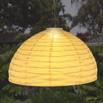 LED solárne závesné svietidlo 33982, biela, ľan, plast