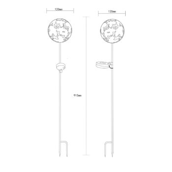LED solárne zemné svetlo 36747, guľa, hrdzavohnedá, kov