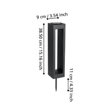 LED solárne zemné svetlo 48934, čierne