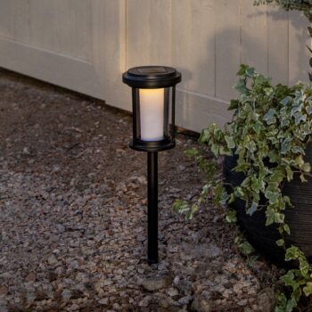 LED solárne zemné svetlo Alippa, čierne, výška 44 cm kov