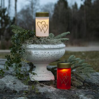 LED solárne zemné svetlo Hearty, biela/zlatá 12 cm plast