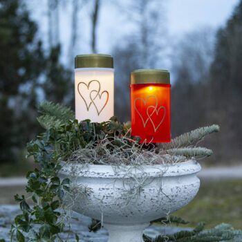 LED solárne zemné svetlo Hearty, biela/zlatá 12 cm plast