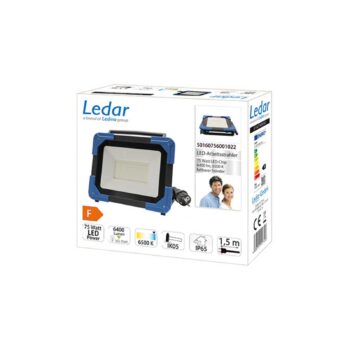 LED stavebný reflektor Ledar 6 500 K 120° čierna 75 W