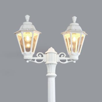 LED stĺpové svietidlo Artu Rut 2-plam. E27 biele