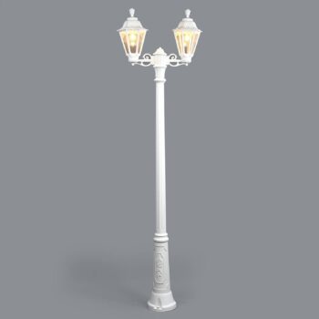 LED stĺpové svietidlo Artu Rut 2-plam. E27 biele