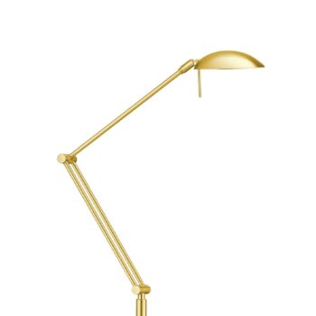 LED stojaca lampa Carl, mosadzné, nastaviteľné, stmievateľné