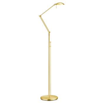 LED stojaca lampa Carl, mosadzné, nastaviteľné, stmievateľné