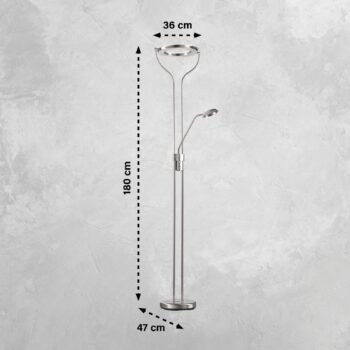 LED stojaca lampa Davos, niklová farba, výška 180 cm, 2-pl., CCT