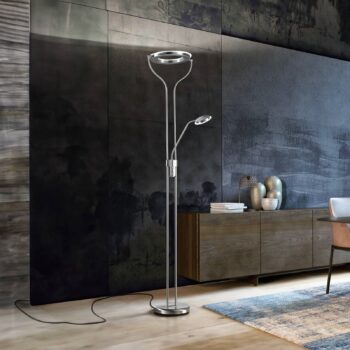 LED stojaca lampa Davos, niklová farba, výška 180 cm, 2-pl., CCT