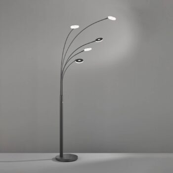LED stojaca lampa Dent, čierna, 225 cm, kov, CCT, 5-pl.