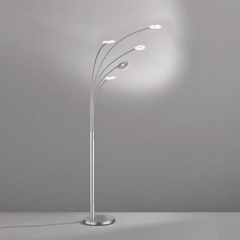 LED stojaca lampa Dent, nikl/chróm, 225 cm, kov, CCT 5-pl.