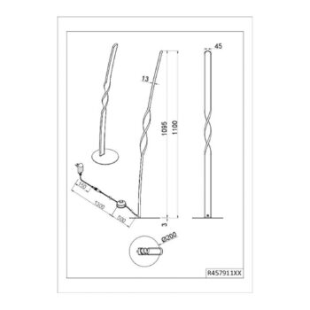 LED stojaca lampa Ginko, čierna matná, kov, výška 110 cm