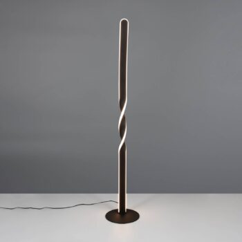 LED stojaca lampa Ginko, čierna matná, kov, výška 110 cm