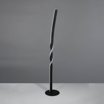 LED stojaca lampa Ginko, čierna matná, kov, výška 110 cm