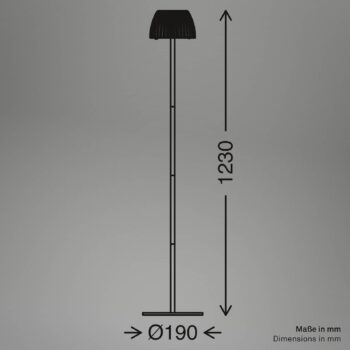 LED stojaca lampa Loca, starobiela, výška 123 cm, plast/kov