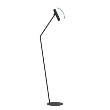 LED stojacia lampa Almudaina, čierna, výška 157 cm, oceľ