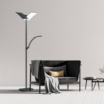 LED stojacia lampa Andy, 3 svetlá, antracitová, CCT, stmievač