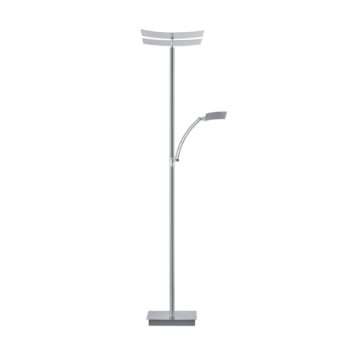 LED stojacia lampa Andy, 3 svetlá, matný nikel, CCT, stmievač