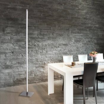 LED stojacia lampa Bella, rovná, štvorcová základňa, oceľ