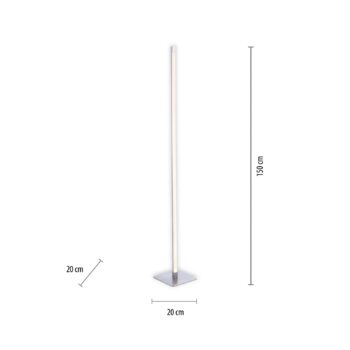 LED stojacia lampa Bella, rovná, štvorcová základňa, oceľ