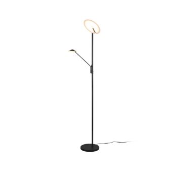 LED stojacia lampa Brantford čítacie svetlo čierna matná