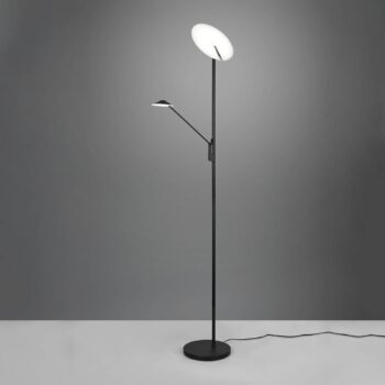 LED stojacia lampa Brantford čítacie svetlo čierna matná