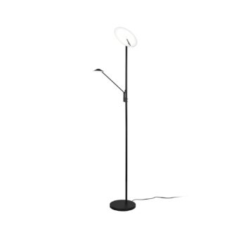 LED stojacia lampa Brantford čítacie svetlo čierna matná