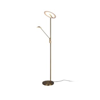 LED stojacia lampa Brantford, starožitná mosadz