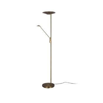 LED stojacia lampa Brantford, starožitná mosadz