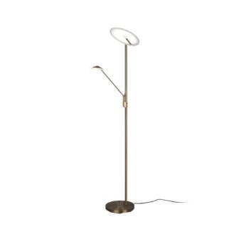 LED stojacia lampa Brantford, starožitná mosadz